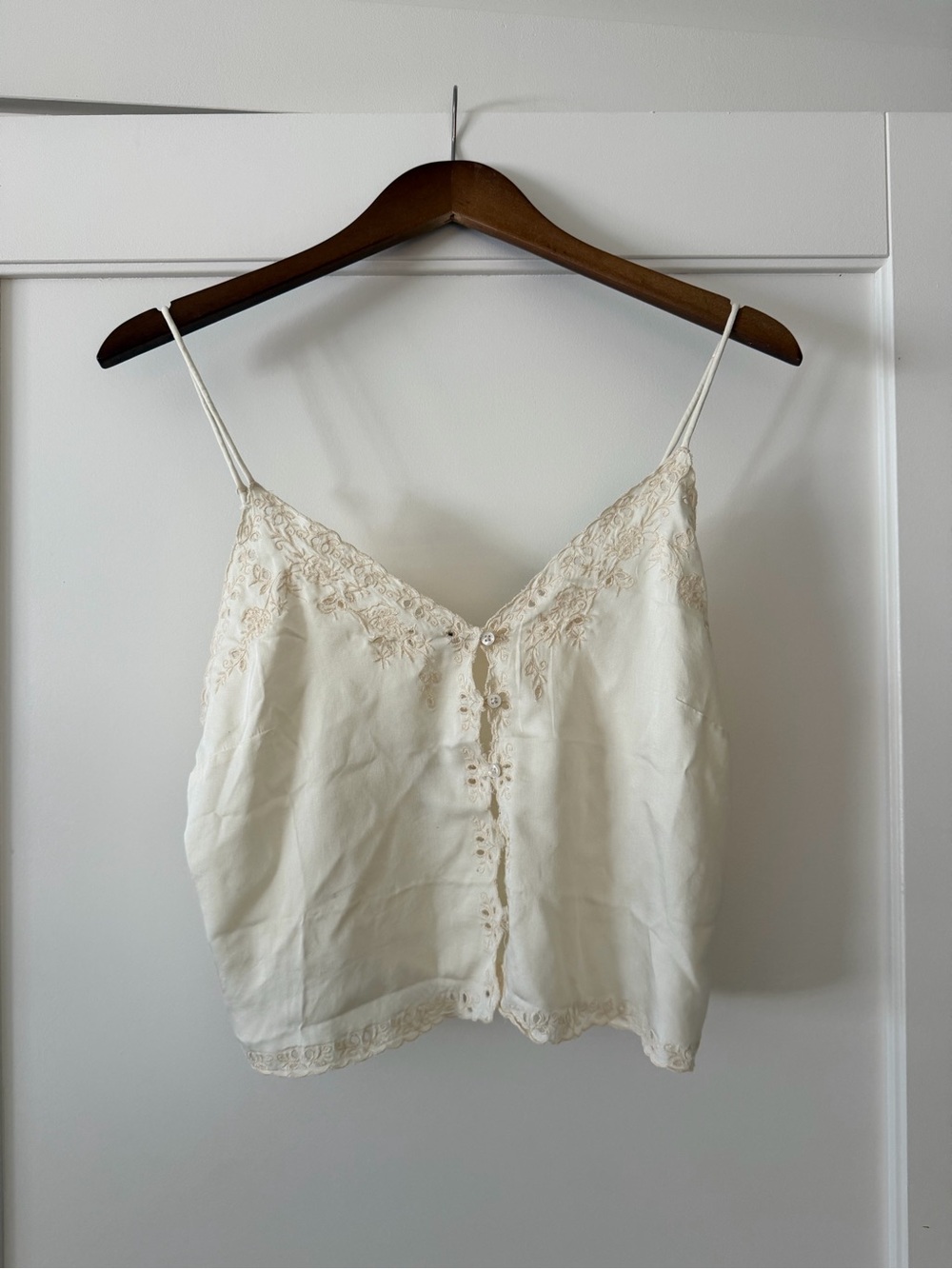 Free People Cream Eyelet Lace Camisole